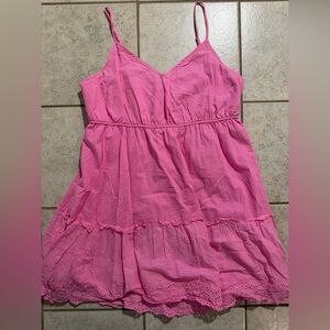 SHEIN Pink Sleeveless Eyelet Cami Dress